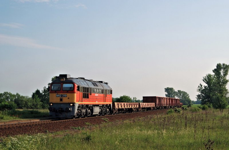M62 319 mit einem Gterzug vor Kemenespalfa (23.05.2007)