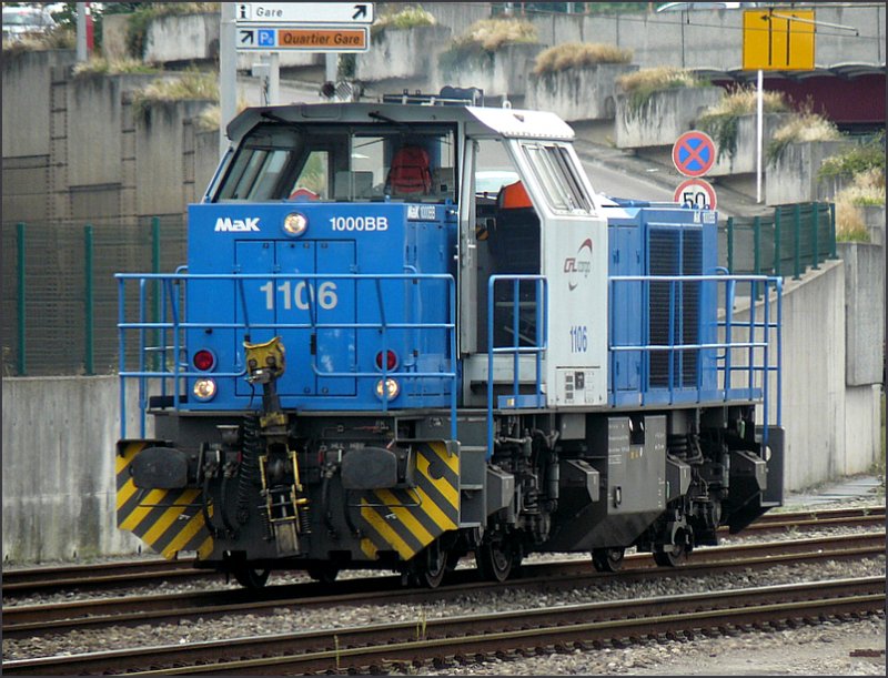 MaK 1106 verrichtet am 17.08.08 Rangierarbeiten im Bahnhof von Luxemburg. (Hans)