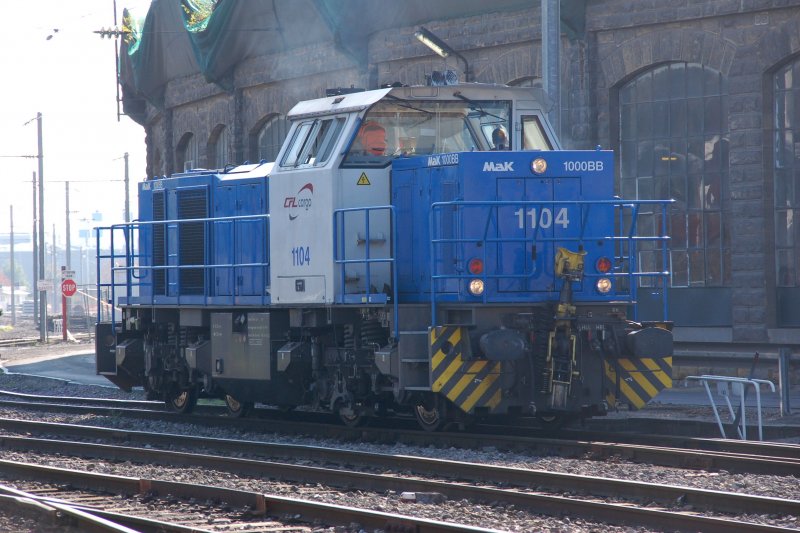 MaK Diesellok der Serie 1100, hier CFL 1104 im Depot Luxembourg / Luxemburg am 07.10.2007.