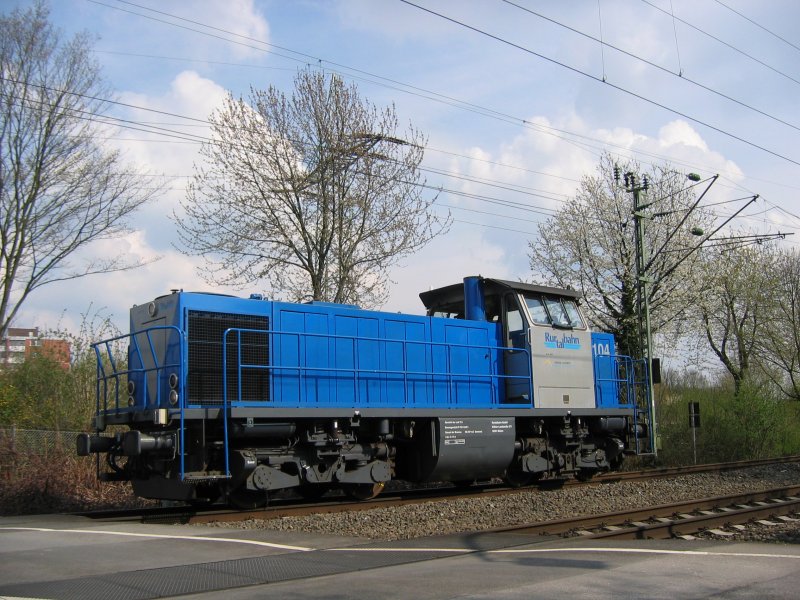 Mak G 1206 der Ruhrtalbahn als Lz am Km 28,190 am 08.04.2008