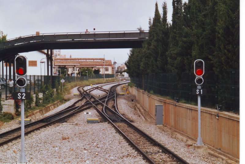 Mallorca/Palma,August 2004,Bahnhofsausfahrt.