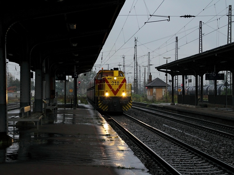 MEG 218 durchfhrt am 10.10.2009 Grokorbetha. Danke an den Tf fr das Fernlicht!