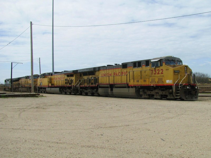 Mehrere Union Pacific Loks sind am 9.3.2008 in Galveston (Texas) abgestellt.