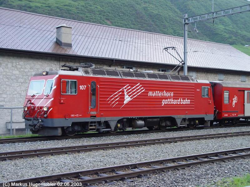 MGB HGe 4/4 II 107 am 02.06.2003 in Realp