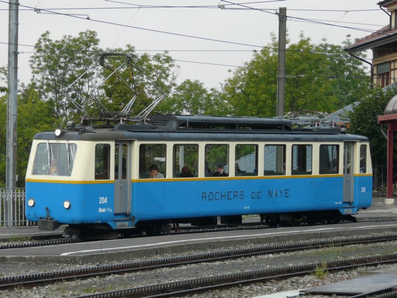 MGN - Zahnradtriebwagen Beh 2/4 204 im Bahnhof von Glion am 24.09.2008