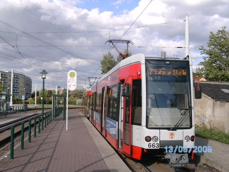 MGT-K 663 als Linie 2 zur Soltauer Strae an der Endhaltestlle Beesen