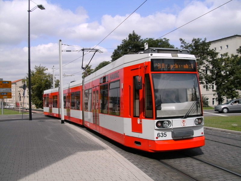 MGT6D 635 auf Linie 18 am Leipziger Turm. 23.07.2008