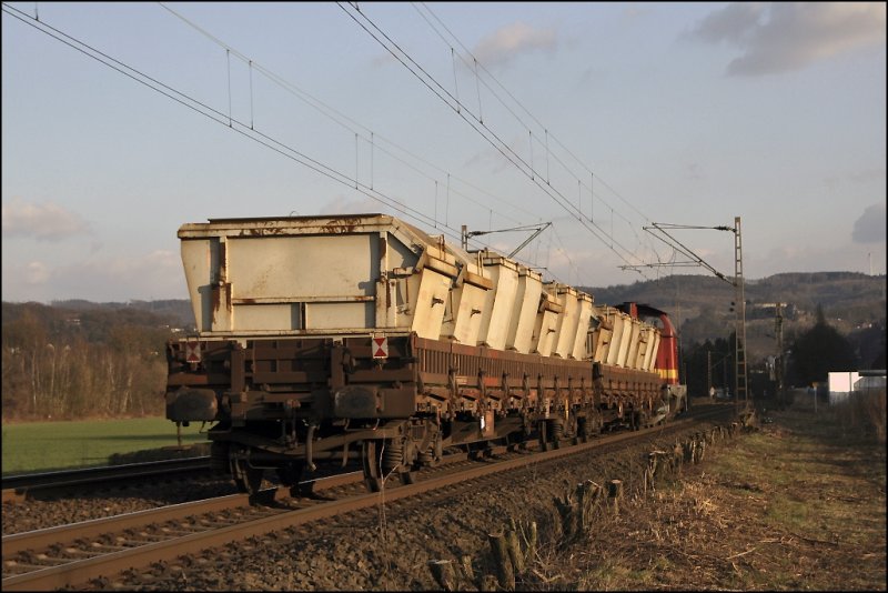 Mit Klrschlamm am Haken geht es zum Kraftwerk Elverlingsen... (19.03.2009)