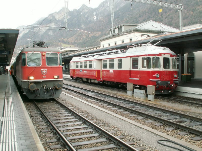 Mittagshalt des  Aargauer Pfyl  BDe 4/4 bei einer Extrafahrt am 23.11.07 in Chur