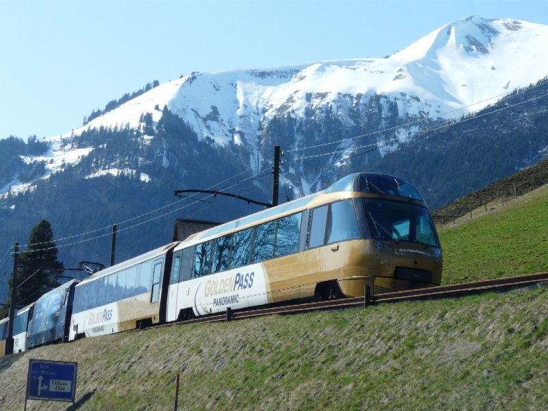 MOB / GOLDEN PASS - Golden Pass unterwegs bei Chteau d`Oex am 29.03.2008