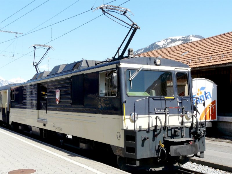 MOB - E-Lok  GDe 4/4 6003 ( Saanen ) im Bahnhof von Zweisimmen am 29.03.2008