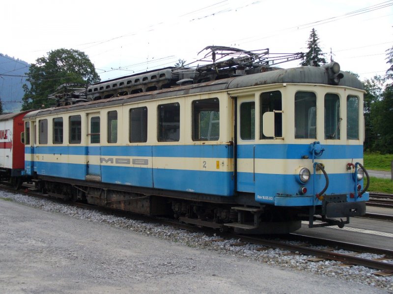 MOB - Triebwagen Be 4/4  36 Abgestellt in Saanen am 29.07.2007