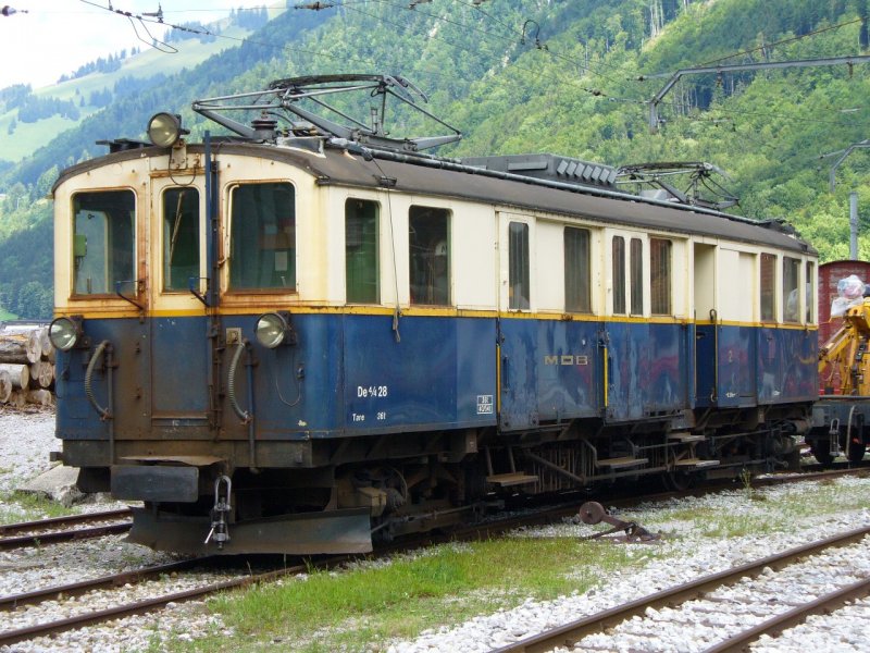 MOB - Triebwagen De 4/4 28 Abgestellt in Montbovon am 29.07.2007