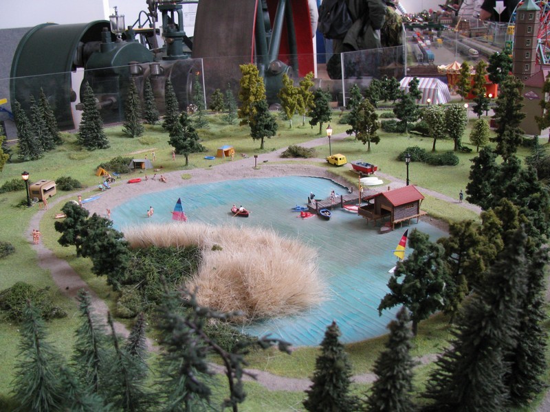 Modellbahn-Anlage der Schweriner Modellbahnfreunde bei einer Ausstellung im Technischen Landesmuseum Schwerin 15.02.2009