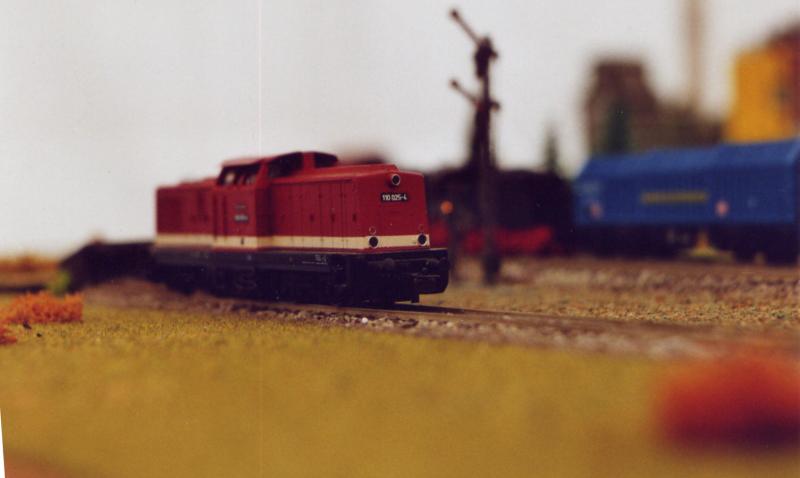 Modellbahn-Ausstellung des MEC Wismar anllich der Landesgartenschau 2002 in Wismar
Lz einer Diesellokomotive der Baureihe 110_025-4