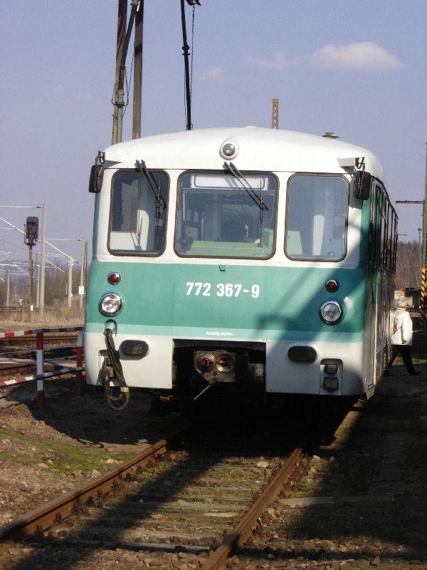 Motorwagen 772 367 in DB regio Lackierung. Er stand fr Zubringerfahrten ins Museum bereit