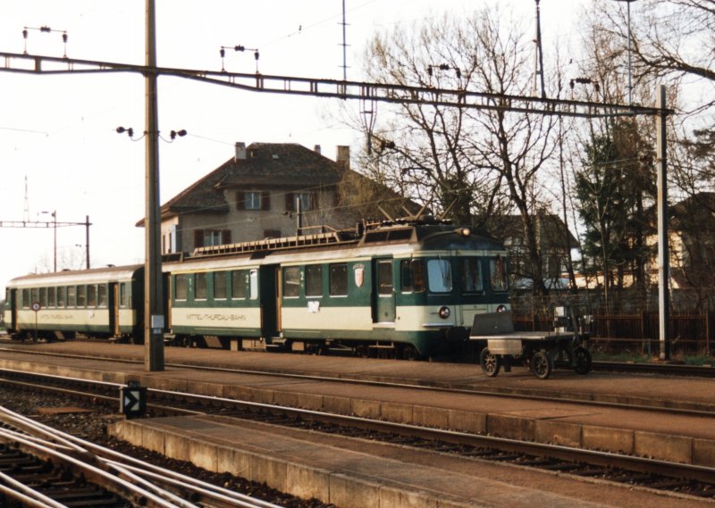 MThB ABDe 4_4 13 am 30.3.1992 in Kreuzlingen.
Zu dieser Zeit war noch alles in bester Ordnung bei der MThB.