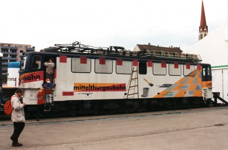 MThB Ae 477 909-6 (ex 242 128) am 10.5.1997 bei der 150 Jahrfeier der Schweizer Eisenbahnen in St.Gallen.