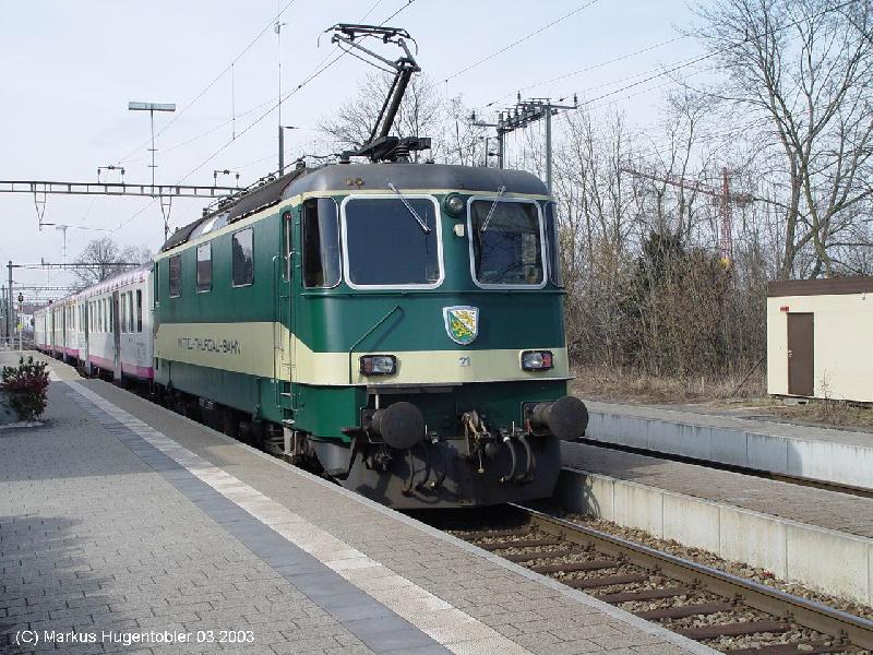 MThB Re 4/4 II 21 am 01.03.2003 in Kreuzlingen Hafen