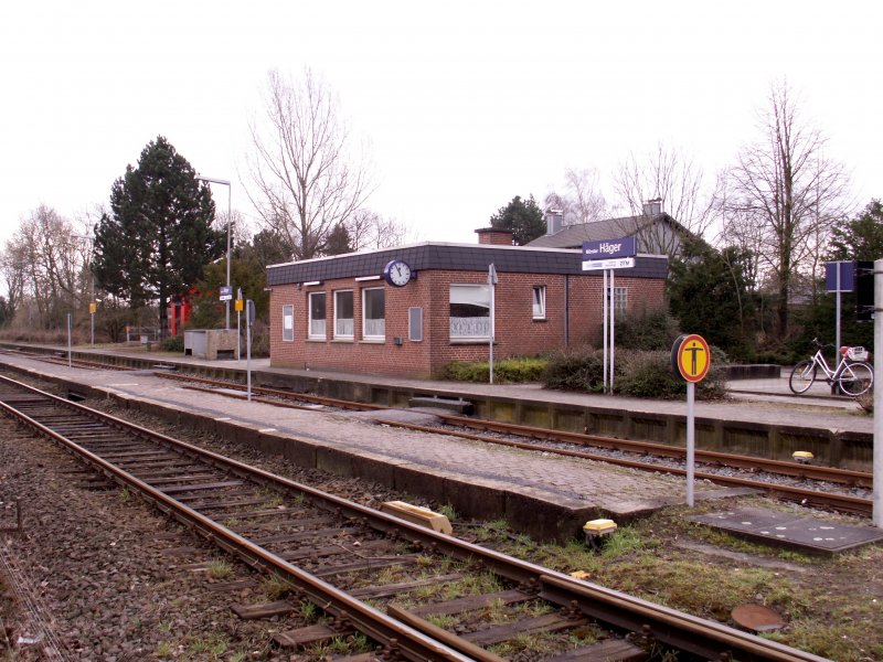 MÜNSTER, 12.03.2006, der Haltepunkt Münster-Häger an der Bahnstrecke Münster-Enschede/NL (KBS 407)