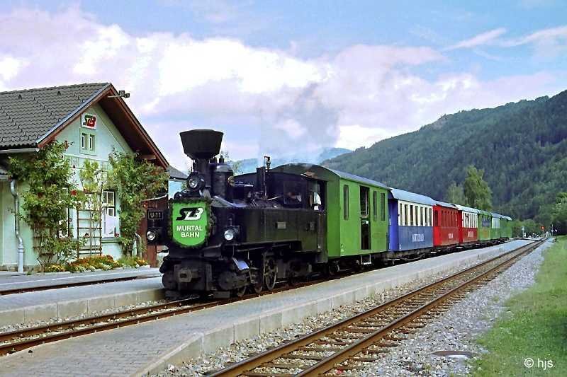MURTALBAHN. U 11 mit Dampfbummelzug in Stadl (29. August 2006)