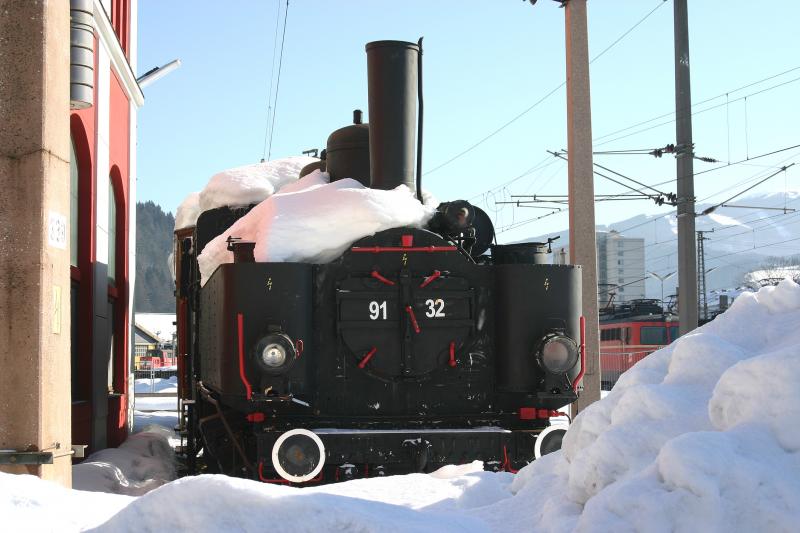 Museumslok 91.32 abgestellt in M�rzzuschlag. (5.2.2006)