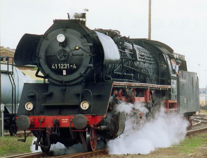 Museumslokomotive der BR 41 1231 eim Stafurter Dampflokfest. Juni 2004
