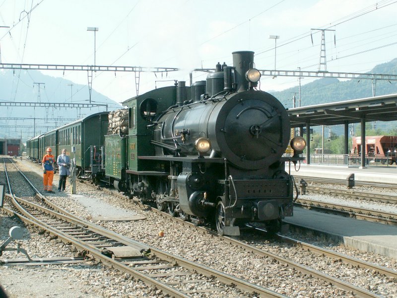  Muttertags Dampffahrt  2008 Bereitstellung des Zuges mit G 4/5 107 in Landquart.11.05.08