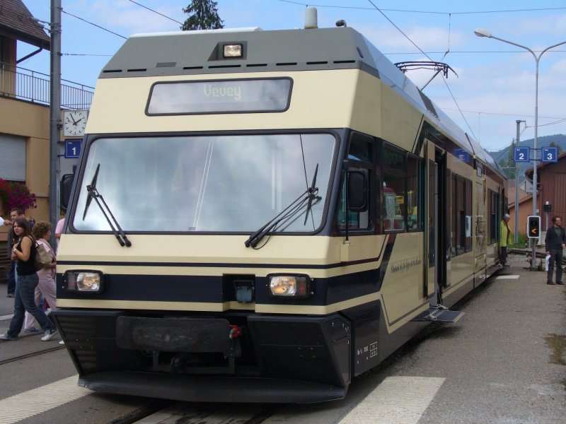 mvr - Triebwagen Be 2/6  7003 im Bahnhof von Bloney am 09.09.2007
