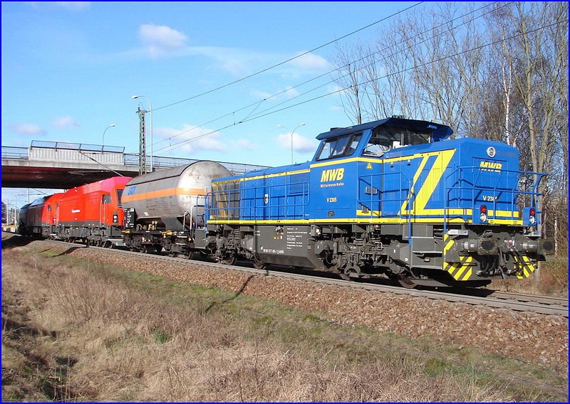 MWB berfhrt 2 ER20 CT nach Mukran. Stralsund am 18.03.08 
