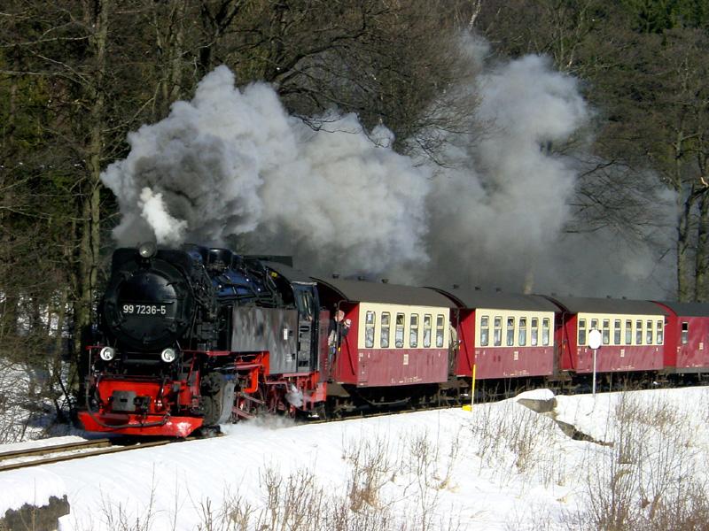 Nach der Ausfahrt aus Drei-Annen-Hohne in Richtung Brocken, 22. Februar 2003