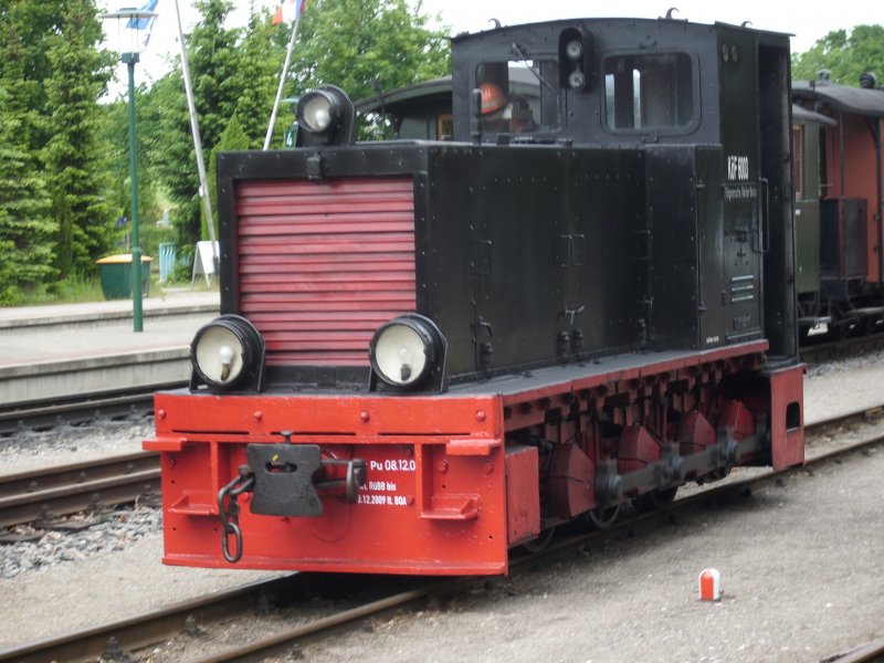 Nach getaner Rangierarbeit kehrte Kf 6003 am 12.Juni 2009 in die Einsatzstelle Putbus zurck.