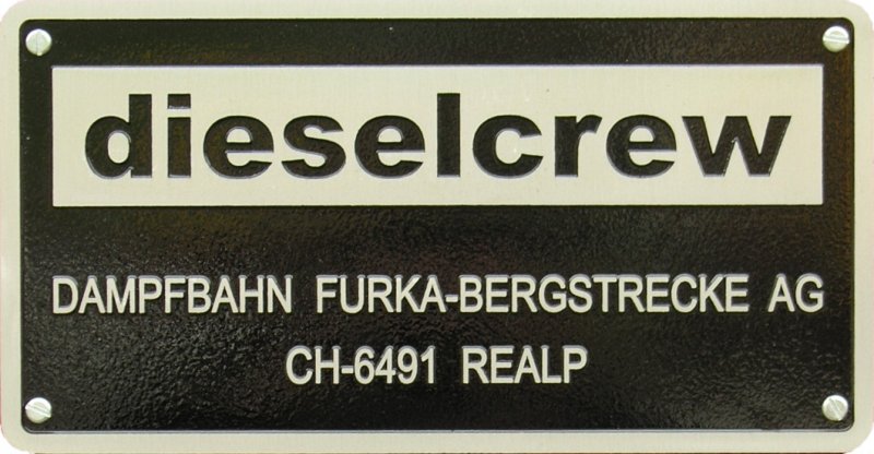 Nach den grossen Umbauten bekommen die Dieselfahrzeuge auch ein passendes Schild!