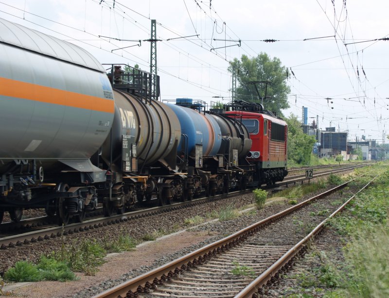Nachschuss auf 155 168-8 Richtung Bitterfeld bei Dessau/Sd am 22.05.2009
