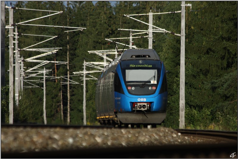 Nachschu auf 4024 120  S-Bahn Steiermark  welcher als REX 1710 von Villach nach Mrzzuschlag fhrt.
Judenburg 30.08.2009
