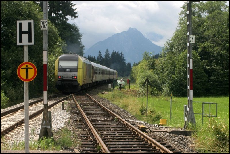 Nachschu� auf den Alex mit Schublok ER 20-005. Fischen/Allg�u 30.07.2007