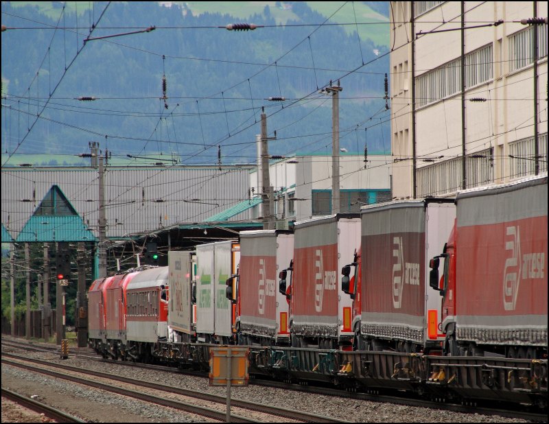 Nachschuss auf die  ARCESE-RoLa  von Wrgl nach Trento. Abegleichtet am 04.07.2008 in Schwaz.