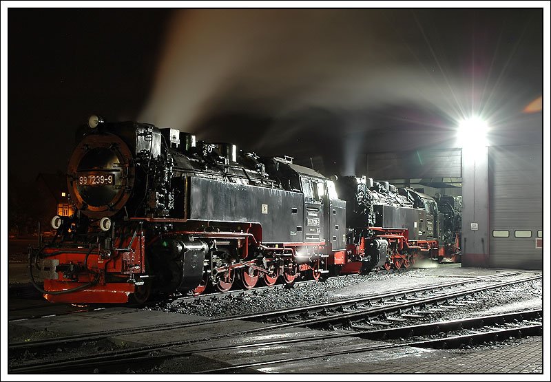 Nachtruhe im Depot in Wernigerode am 9.10.2007.