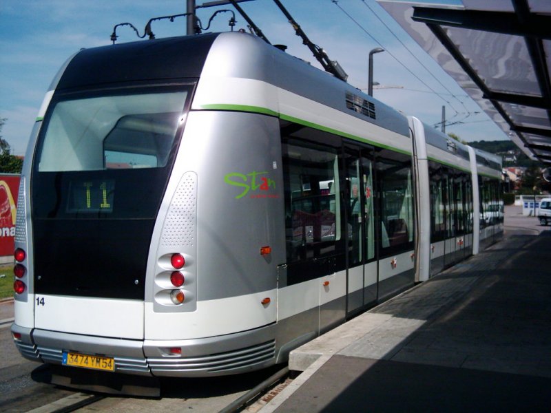 Nancy (F): Bombardier TVR, Wagen 14, Endhaltestelle  Essey Mouzimpr 