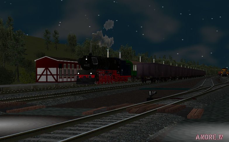 Nebenbahn im Loksim nebst Personenzug mit Reko 50er