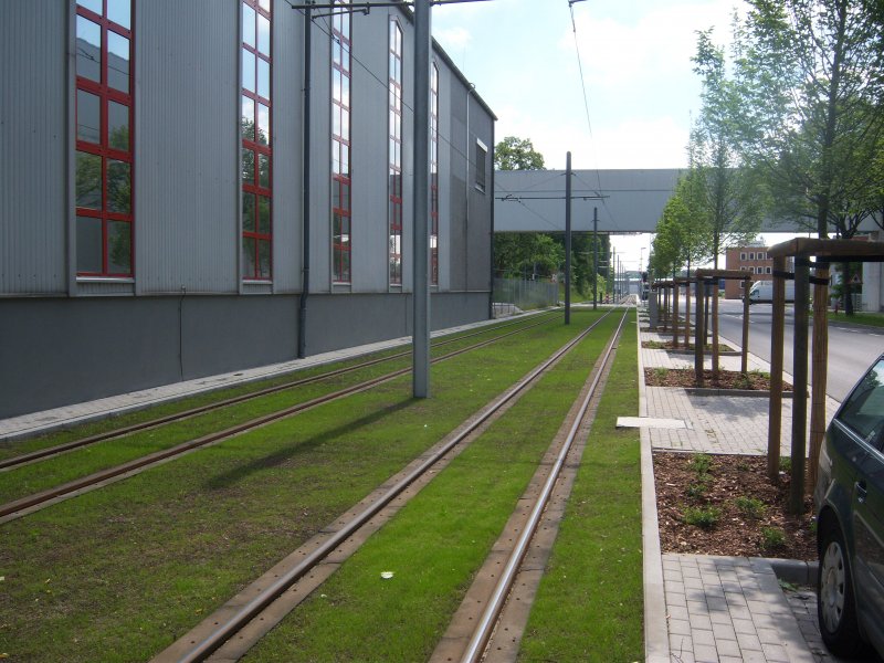 Neubaustrecke der Braunschweiger Straenbahn zum neuen Betriebshof