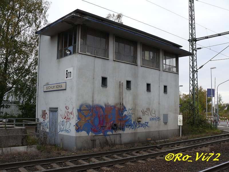 Nicht mehr im Betrieb. Stellwerk Bochum-NOKIA (Brn). 23.10.2007.