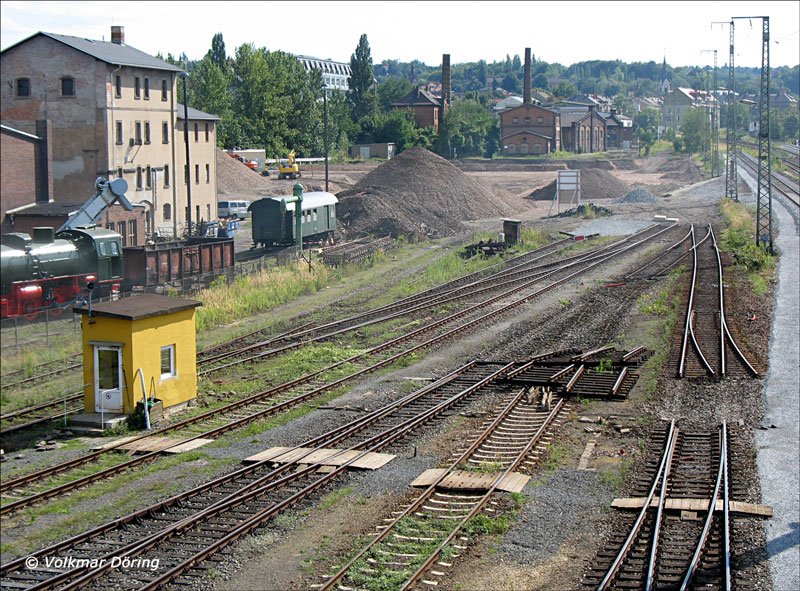Nichts geht (fhrt) mehr auf diesen Gleisen in Dresden-Altstadt, 19.08.2006
