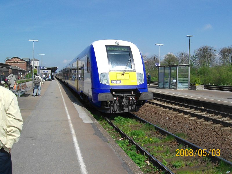 NOB 80597 bei der Einfahrt in Niebll am 03.05.08.