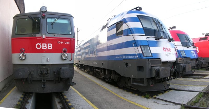 Noch einmal die kleine WM-Lokparade von Knittelfeld. 1116-007 und 1116-041 mit 1044-098. Am 27.08.2008.