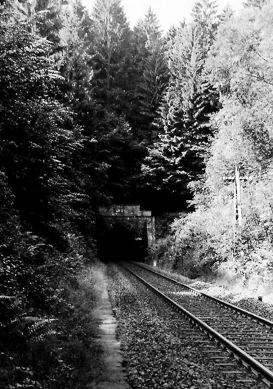 Nordportal des Hasselborner Tunnels, 1. Hlfte der 1980iger Jahre.