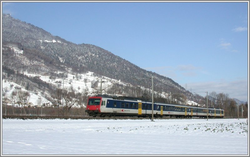 NPZ Regionalzug Chur - Ziegelbrcke bei Landquart. (29.01.2007)