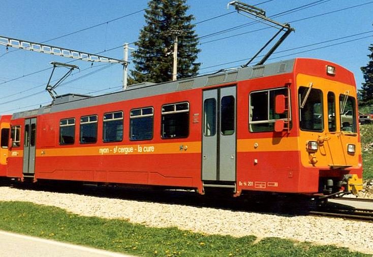 NStCM - Triebwagen Be 4/4 201  .. Bild ab Dia von Juni 1990