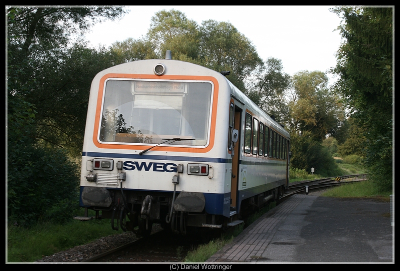 Nun ist es so weit: Die letzte Zugfahrt des SWEG VB Waibstadt ist in Neckarbischofsheim Nord angekommen. 