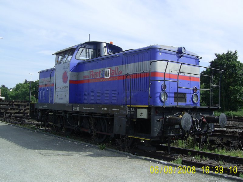 Nun sind es schon 3.  3 verschiedene Bauzugloks zeigten sich in letzter Zeit in Kirchheim/Teck. Am 6.8.2008 war es V 655.03 von TX Logistik.